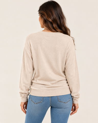 Women's Side-Ruched Long Sleeve Knit Top