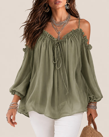 Elegant Off Shoulder Loose Fit Blouse
