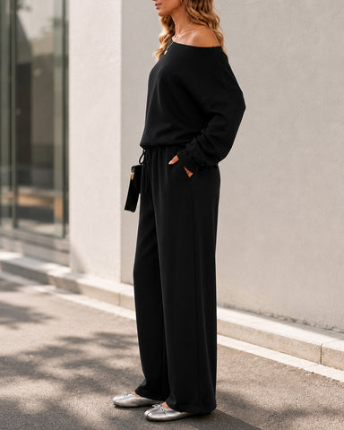 Soft Days Off-Shoulder Lounge Set