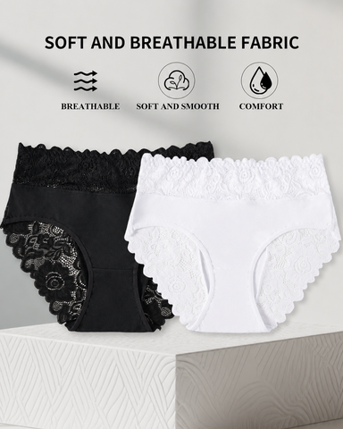 5-Pack Lace Cotton Comfort Briefs