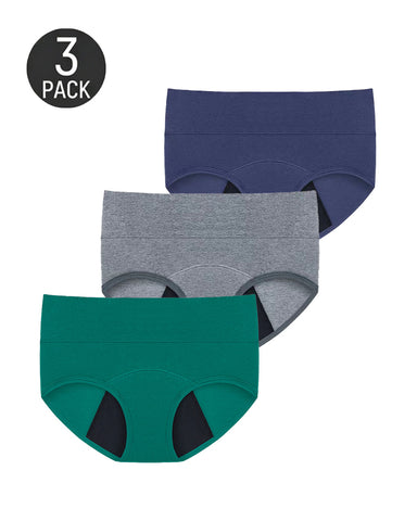 Multiple-Pack High Waist Pure Cotton Seamless Menstrual Panties