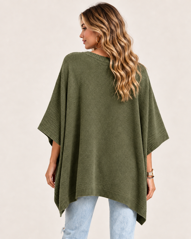 Women's Oversized Batwing Sleeve Knit Top