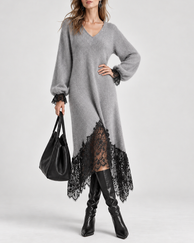Elegant Lace Hem Dress
