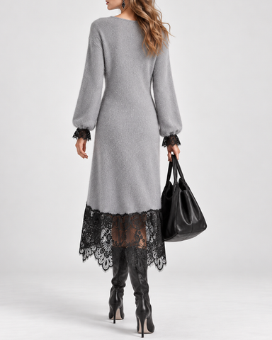 Elegant Lace Hem Dress