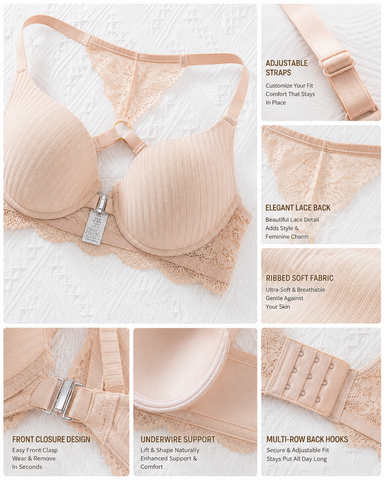 Sexy Front-Closure Lace Bra
