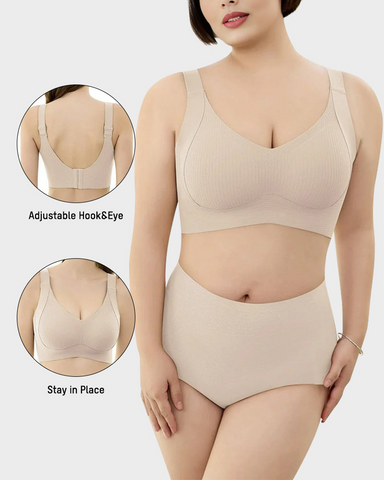 Women's Adjustable Non-Steel Ring Thin Lined Comfort Bra