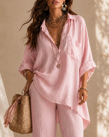 Casual Cotton Linen Shirt and Pants