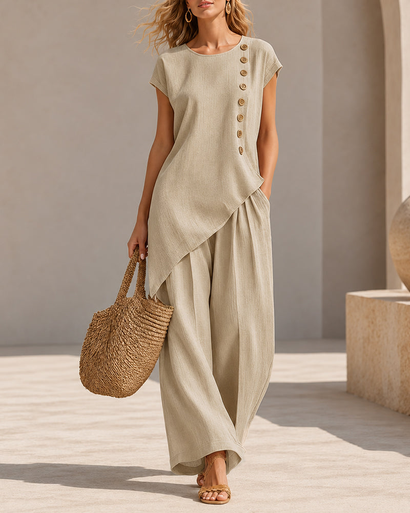 Casual Linen Two-Piece Set