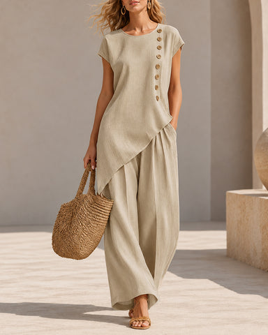 Casual Linen Two-Piece Set