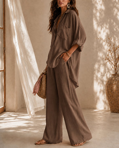 Casual Cotton Linen Shirt and Pants