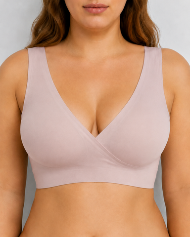 Deep V Crossover Wire Free  Nursing Bra