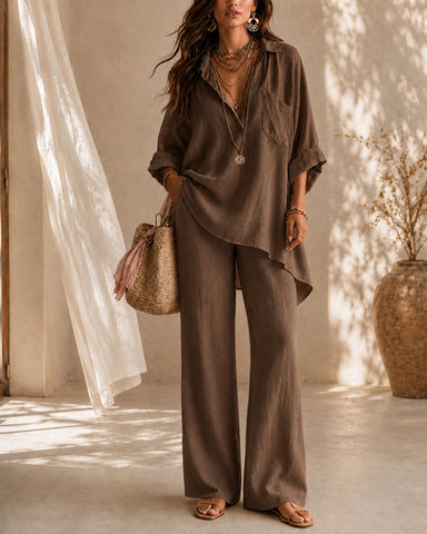 Casual Cotton Linen Shirt and Pants