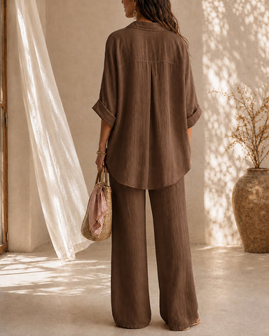 Casual Cotton Linen Shirt and Pants