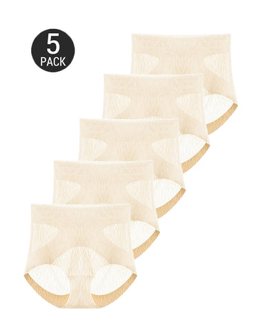 5-Pack High-Waist Stretch Cotton Comfort Panties