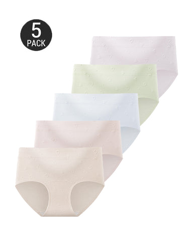 5-Pack Soft Cotton High-Waist Briefs