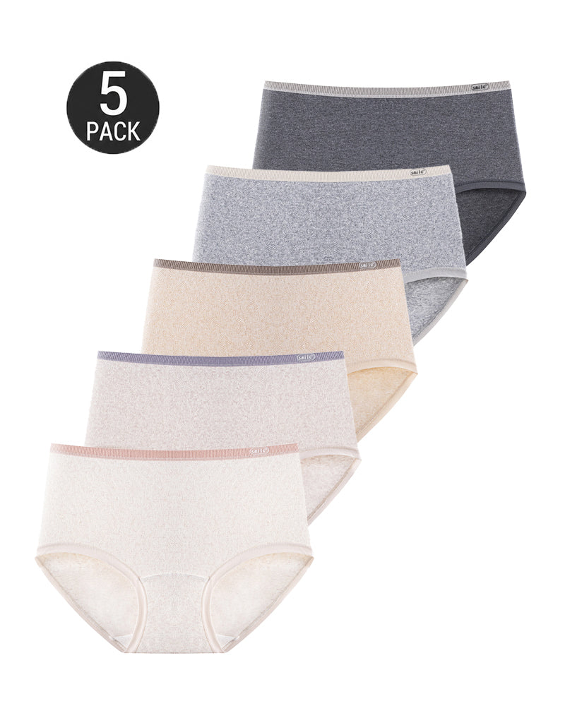5-Pack Pure Cotton Colorblock Antibacterial Briefs