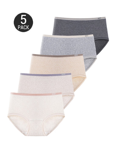 5-Pack Pure Cotton Colorblock Antibacterial Briefs