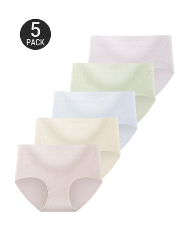 5-Pack Soft Cotton High-Waist Briefs