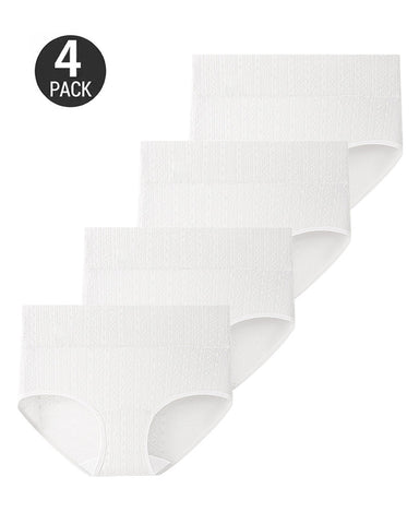 4-Pack High-Waisted Ribbed Cotton Briefs