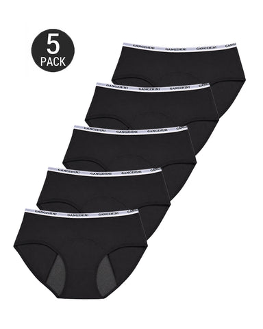 5-Pack Pure Cotton Letter Print Seamless Menstrual Panties
