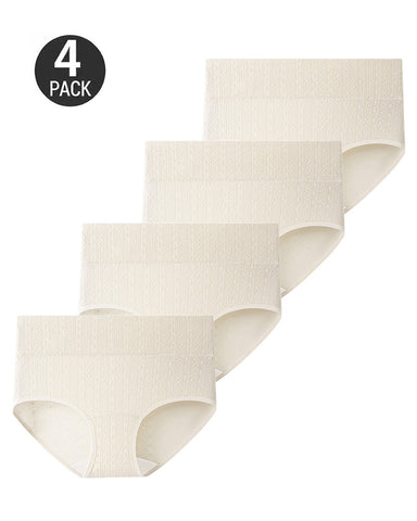 4-Pack High-Waisted Ribbed Cotton Briefs