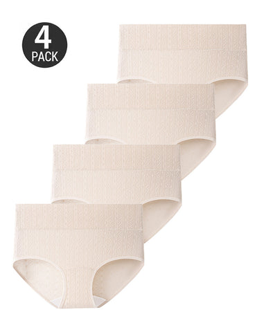 4-Pack High-Waisted Ribbed Cotton Briefs
