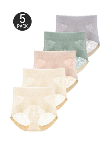 5-Pack High-Waist Stretch Cotton Comfort Panties