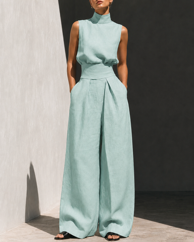 High-Waist Wide-Leg Pants Set