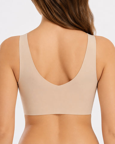 Plus Size Front-Close Seamless Push-Up Vest Bra