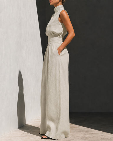 High-Waist Wide-Leg Pants Set
