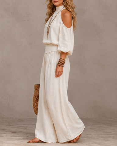 Off-Shoulder Wide-Leg Jumpsuit