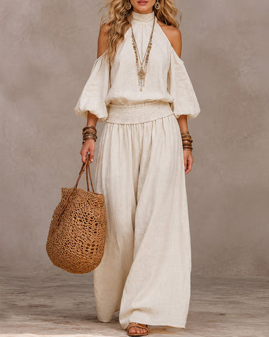 Off-Shoulder Wide-Leg Jumpsuit