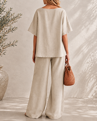 Casual Cotton Easy Living Wide-Leg Set