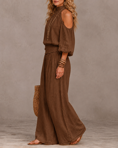 Off-Shoulder Wide-Leg Jumpsuit