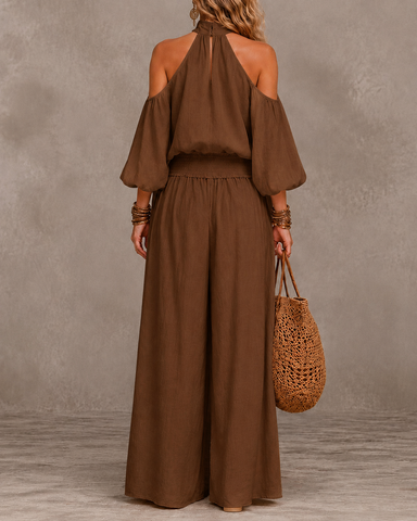 Off-Shoulder Wide-Leg Jumpsuit
