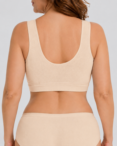 Plus Size Lace Front Closure Wireless Comfort Bra