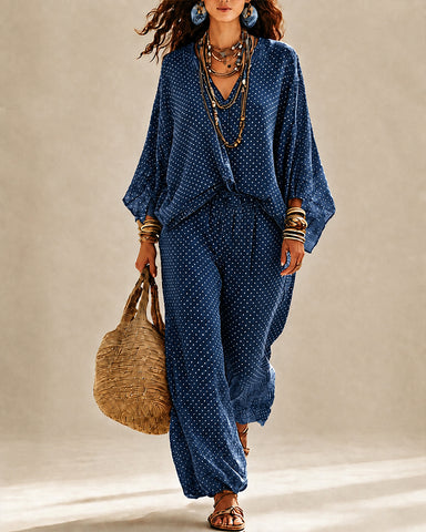 Boho Linen Wide-Leg Set