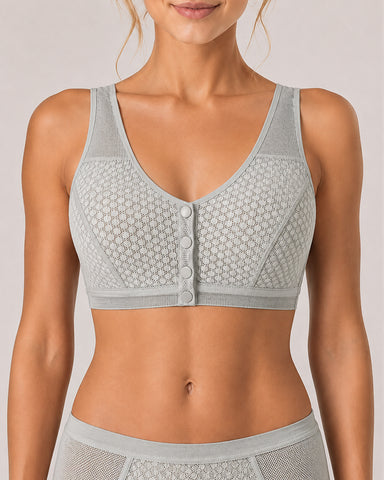 Breathable Front Closure Wireless Bra