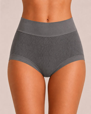 5-Pack Ribbed Cotton High-Waist Briefs