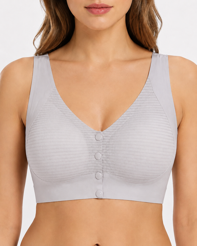 Plus Size Front-Close Seamless Push-Up Vest Bra