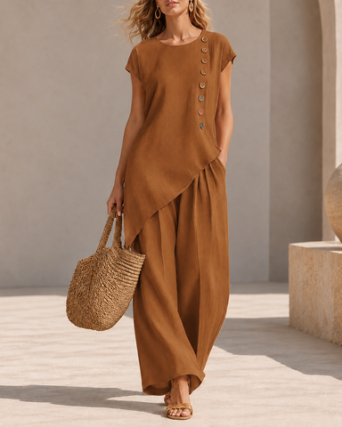 Casual Linen Two-Piece Set