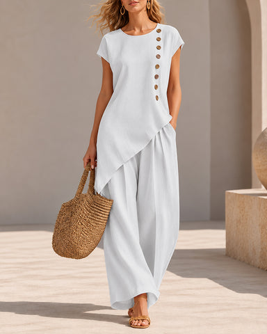 Casual Linen Two-Piece Set