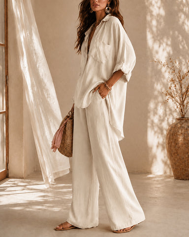 Casual Cotton Linen Shirt and Pants