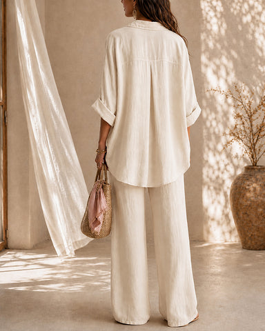 Casual Cotton Linen Shirt and Pants