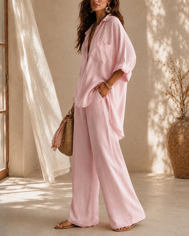 Casual Cotton Linen Shirt and Pants