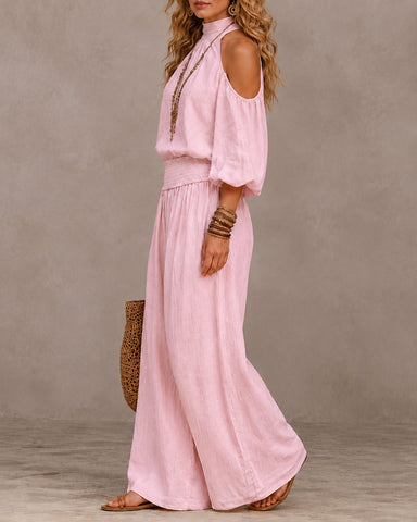 Off-Shoulder Wide-Leg Jumpsuit