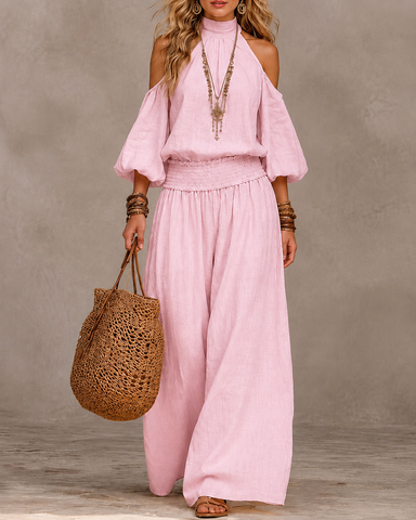 Off-Shoulder Wide-Leg Jumpsuit