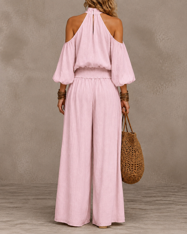 Off-Shoulder Wide-Leg Jumpsuit