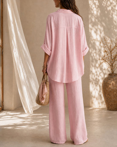 Casual Cotton Linen Shirt and Pants