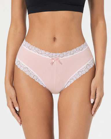 5-Pack Sexy Pure Cotton Lace Trim Thongs